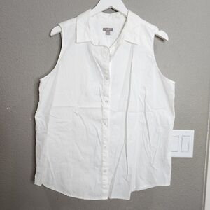 J. Jill Womens White Button Down Shirt